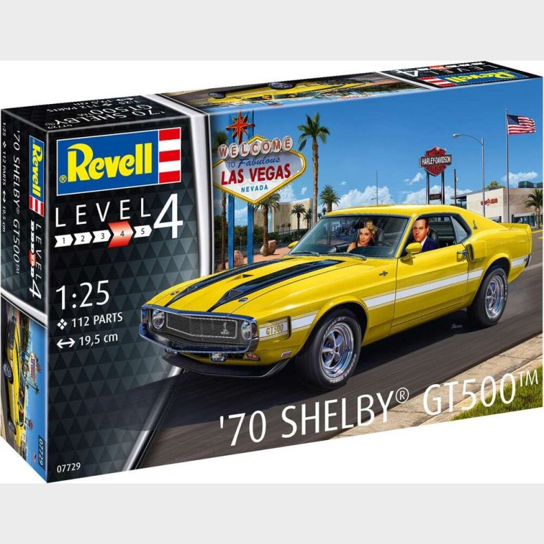 Revell - 70 Shelby Mustang Gt500 Byggest - 1:25 - Level 4 - 07729