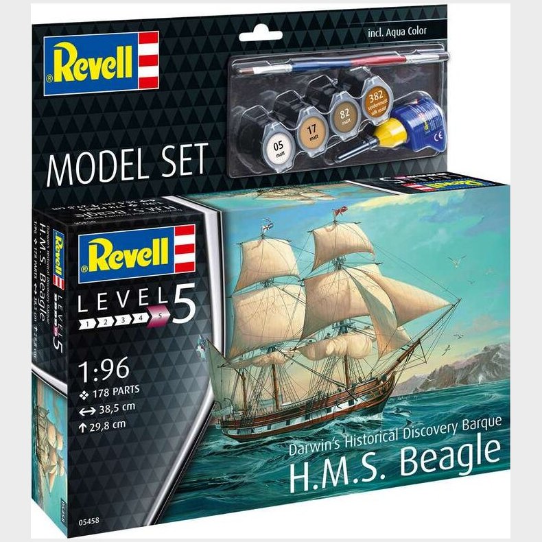 Revell - H.m.s. Beagle Skib Byggest - 1:96 - Level 5 - 05458