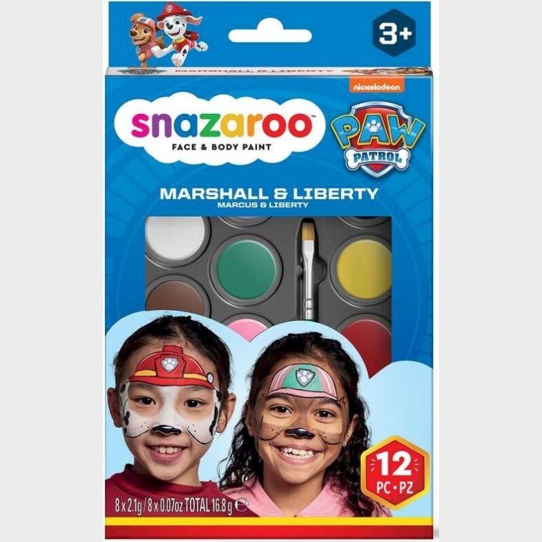 Snazaroo Ansigtsmaling St - Paw Patrol - Marshall &amp; Liberty - 12 Dele