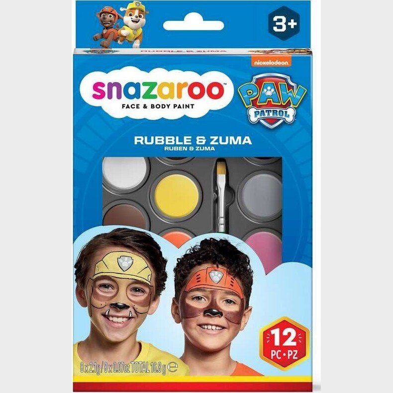 Snazaroo Ansigtsmaling St - Paw Patrol - Rubble &amp; Zuma - 12 Dele