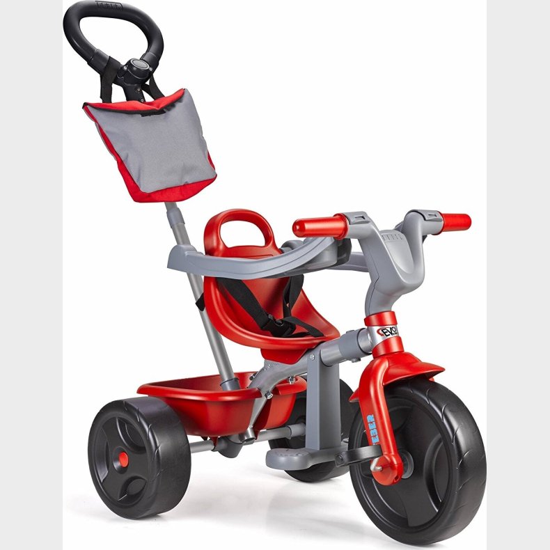 Rd Trehjulet Cykel Til Brn - Med Lad, Stoftaske Og Hndtag
