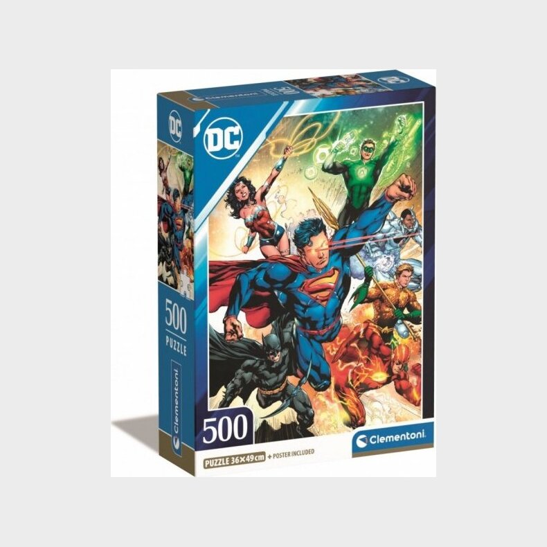 Clementoni Puslespil - Justice League - Dc Comics - 500 Brikker