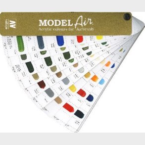 Vallejo - Model Air Color Chart - Farvekort - A4 - Cc971