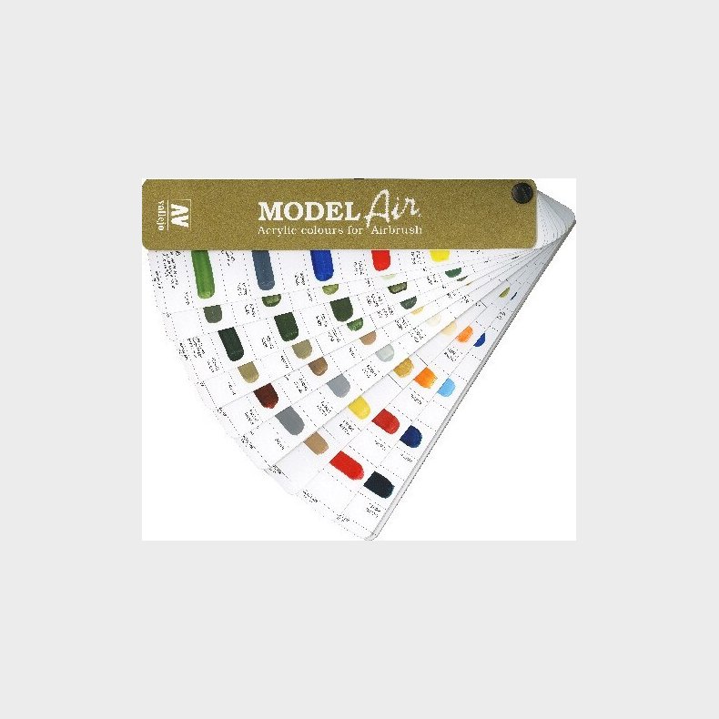 Vallejo - Model Air Color Chart - Farvekort - A4 - Cc971
