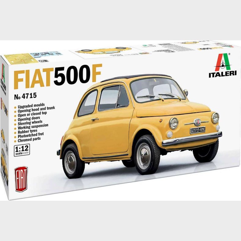 Italeri - Fiat 500 F 1968 Bil Byggest - 1:12 - 4715s