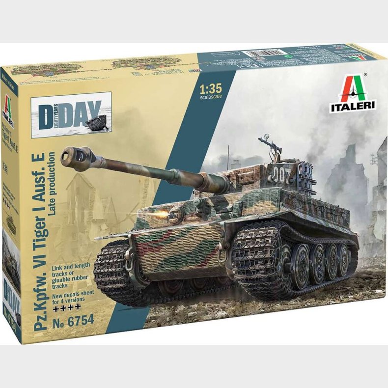 Italeri - D-day - Pz.kpfw. Vi Tiger I Ausf. E Byggest - 1:35 - 6754s