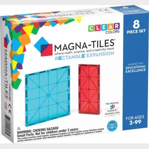 Magna-tiles - Clear Colors Udvidelse Magnetst - Rektangler - 8 Stk
