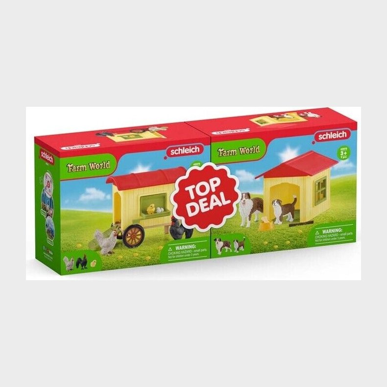 Schleich Farm World - Hnsehus Og Hundehus - 2-i-1 St - 72241
