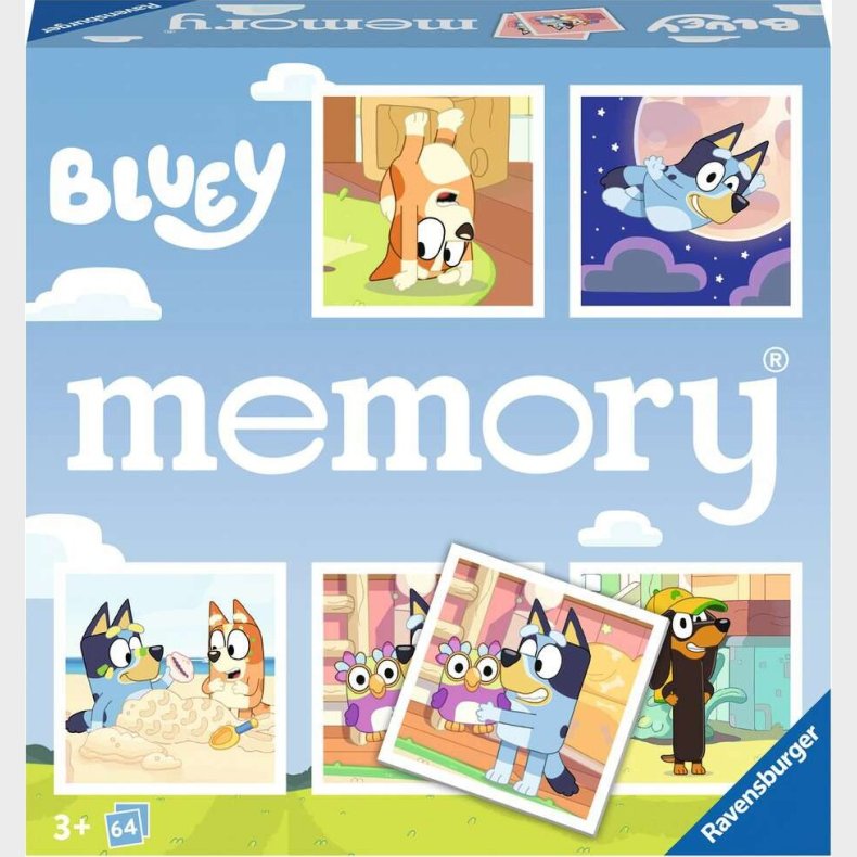 Bluey Memory Vendespil - 64 Kort - Ravensburger