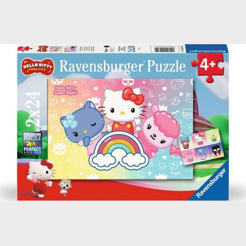 Hello Kitty Puslespil - Super Style - 2x24 Brikker - Ravensburger