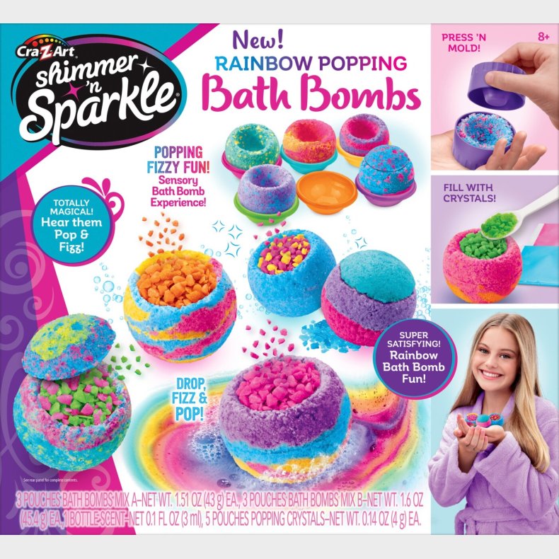 Shimmer N Sparkle Rainbow Popping Bath Bombs - Diy St