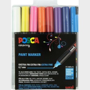 Posca - Pc-1mr Tusch 0,7 Mm - Basis Farver, 16 Stk