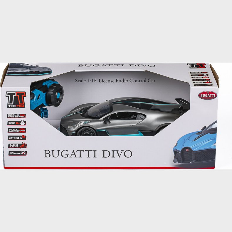 Bugatti Divo R/c 1:16, 2,4ghz, Dark Grey - Tec-toy