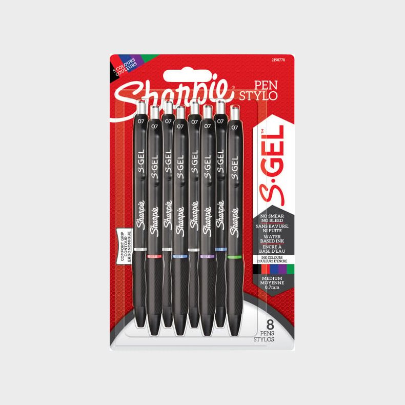 Sharpie - S-gel 0,7 Mm 8-blister (2198778)