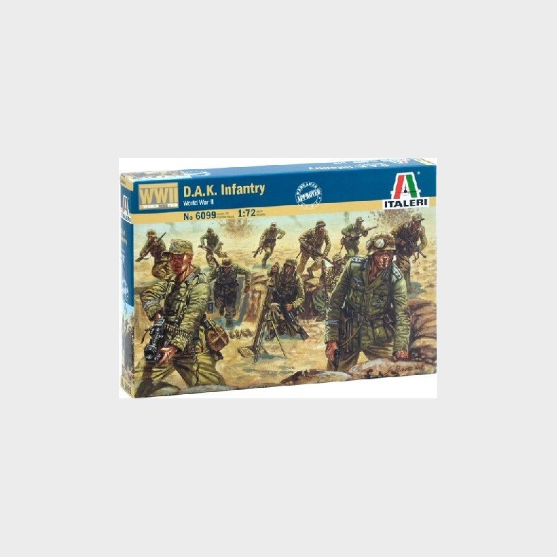 Italeri - Wwii - D.a.k. Infantry Byggest - 1:72 - 6099s