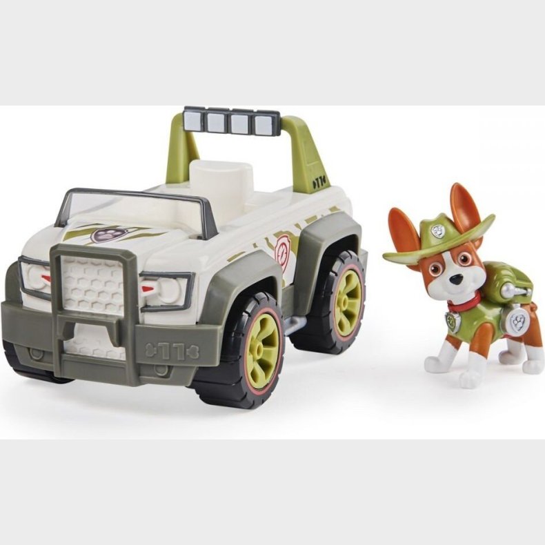 Paw Patrol - Tracker Figur Og Basic Kretj - Jungle Cruiser