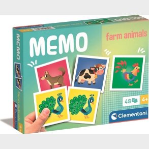 Clementoni Memo - Bondegrdsdyr Vendespil - 48 Kort