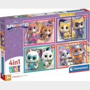 Disney Puslespil - Super Kitties - Super Color - Clementoni - 4 Stk