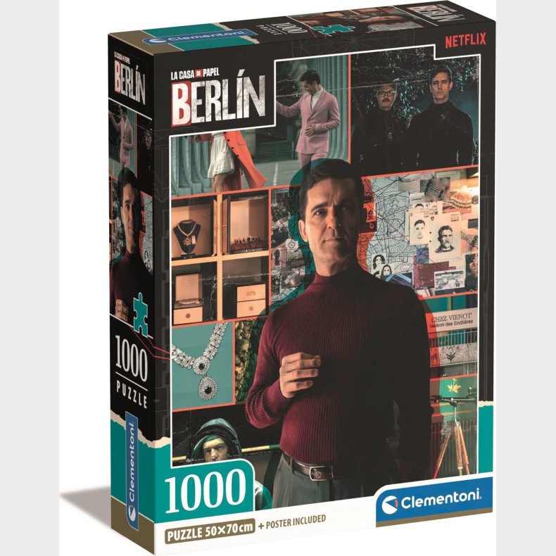 Clementoni Puslespil - Papirhuset Berlin - Netflix - 1000 Brikker