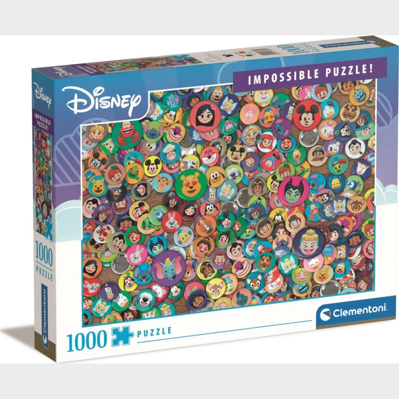 Disney Puslespil - Impossible - 1000 Brikker - Clementoni