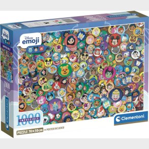 Disney Puslespil - Emoji - Impossible - 1000 Brikker - Clementoni