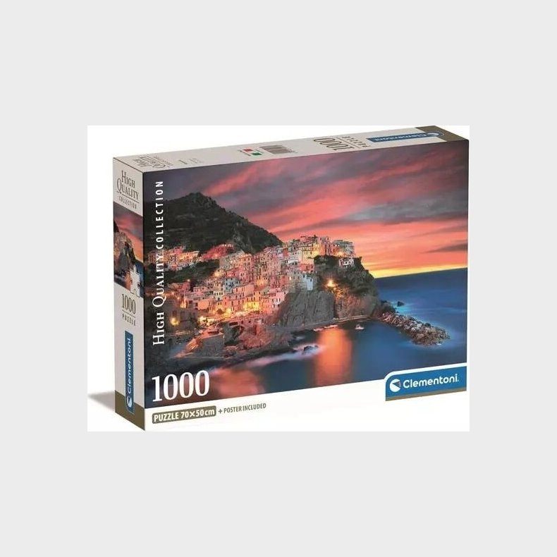 Clementoni Puslespil - Italien Manarola - High Quality - 1000 Brikker