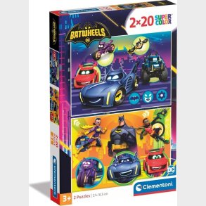 Clementoni Puslespil - Batbiler - Super Color - 2x20 Brikker