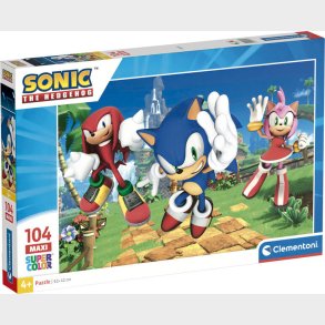 Sonic Puslespil - Super Color - Maxi - 104 Brikker - Clementoni