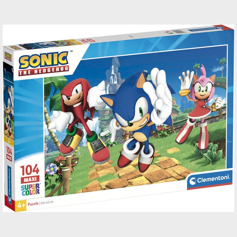 Sonic Puslespil - Super Color - Maxi - 104 Brikker - Clementoni