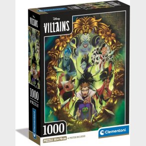 Disney Puslespil - Villains - 1000 Brikker - Clementoni