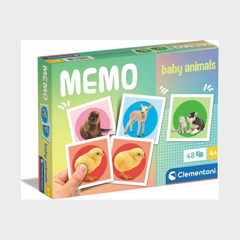 Clementoni Memo - Vendespil - Dyreunger - 48 Kort