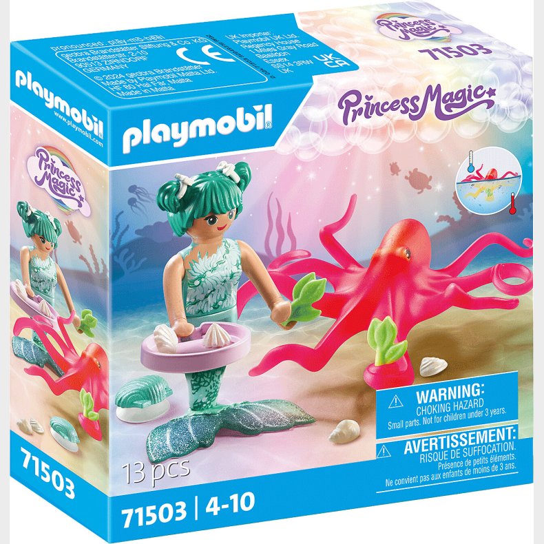 Playmobil Princess Magic - Havmand Med Farveskiftende Blksprutte - 71503