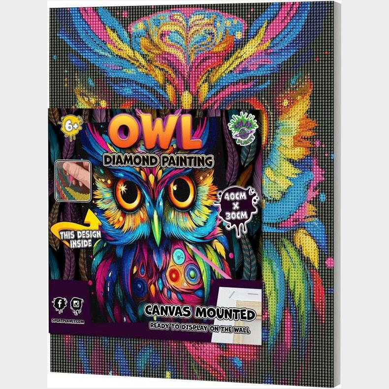 Diamond Art P Lrred 30x40cm, Ugle - Splat