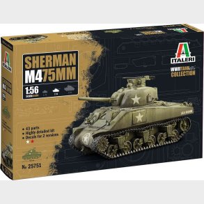 Italeri - M4 75 Mm Sherman Modeltank Byggest - 1:56 - 25751