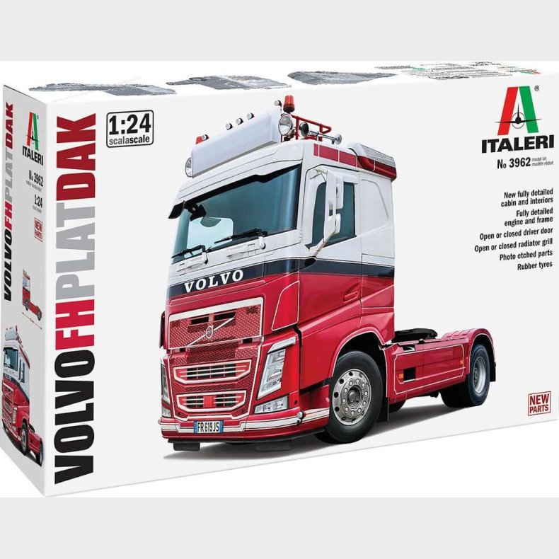 Italeri - Volvo Fh Plat Dak Truck Byggest - 1:24 - 3962s