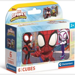 Spidey Puslespil - Marvel - 6 Kuber - Clementoni