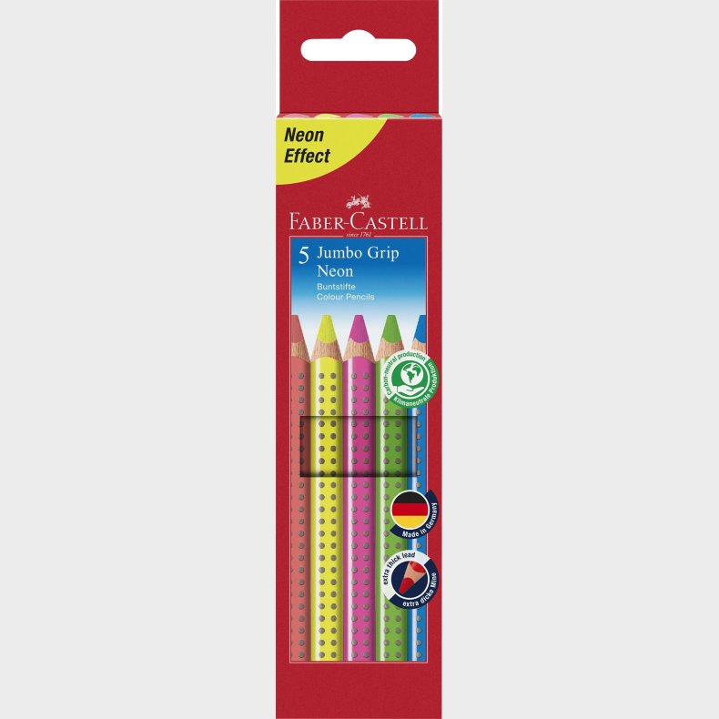 Faber-castell - Pencil Jumbo Grip Neon Box (5 Pcs) (110994)