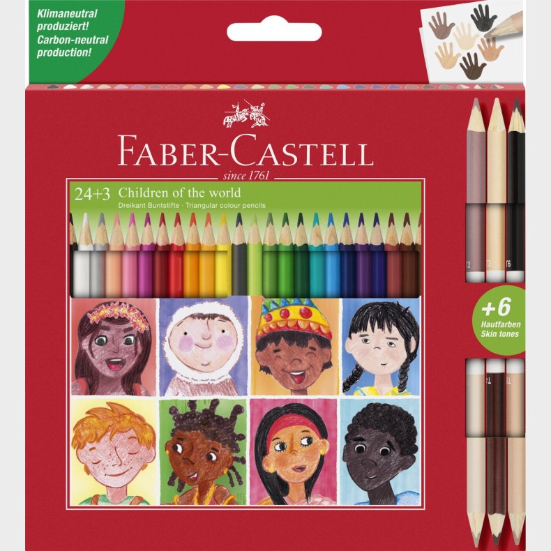 Faber-castell - Triangular Pencils 24 Pcs + 3 Skintones (511515)