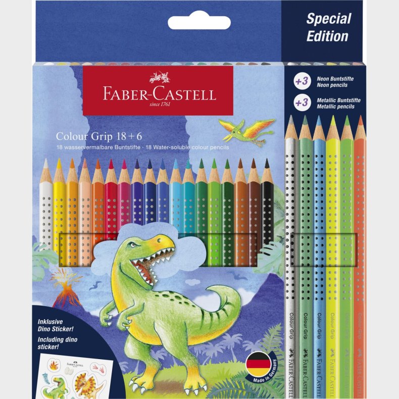 Faber-castell - Cp Colour Grip Dinosaurus 18+6 (201546)