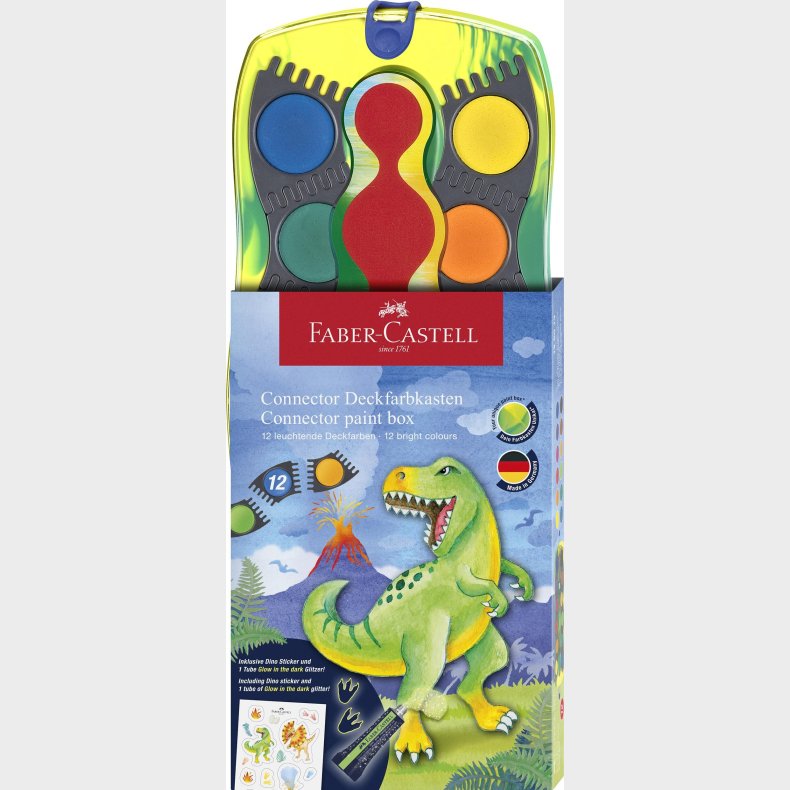 Faber-castell - Paint Box Connector 12 Colours Dinosaur (125013)