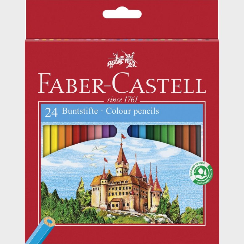 Faber-castell - Colour Pencil Castle Hexagonal Box Of 24 (120124)