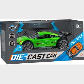 Die-cast Pull Back Car W/sound & 'try-me', Green - Klx Toys