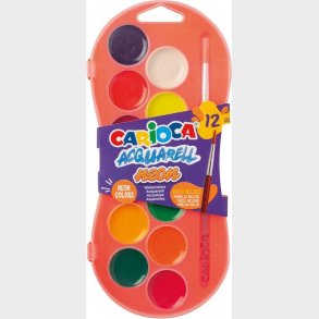 Vandfarve St Neon M/pensel 30mm 12 Farver - 42406 - Carioca