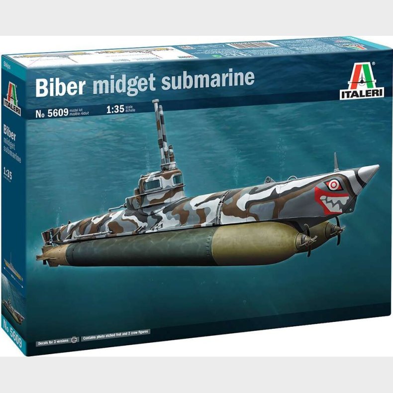 Italeri - U-boot Biber Midget Submarine Byggest - 1:35 - 5609s