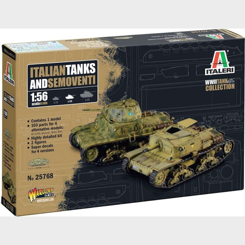 Italeri - Italians Tanks &amp; Semoventi Byggest - 1:56 - 25768