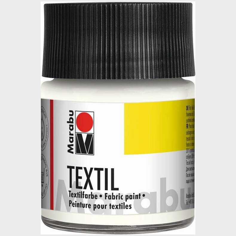 Tekstil Maling - Hvid - Textil - 50 Ml - Marabu