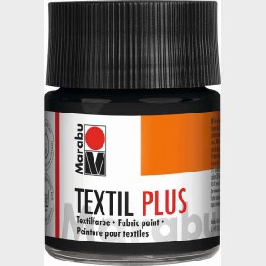 Tekstil Maling - Sort - Textil Plus - 50 Ml - Marabu