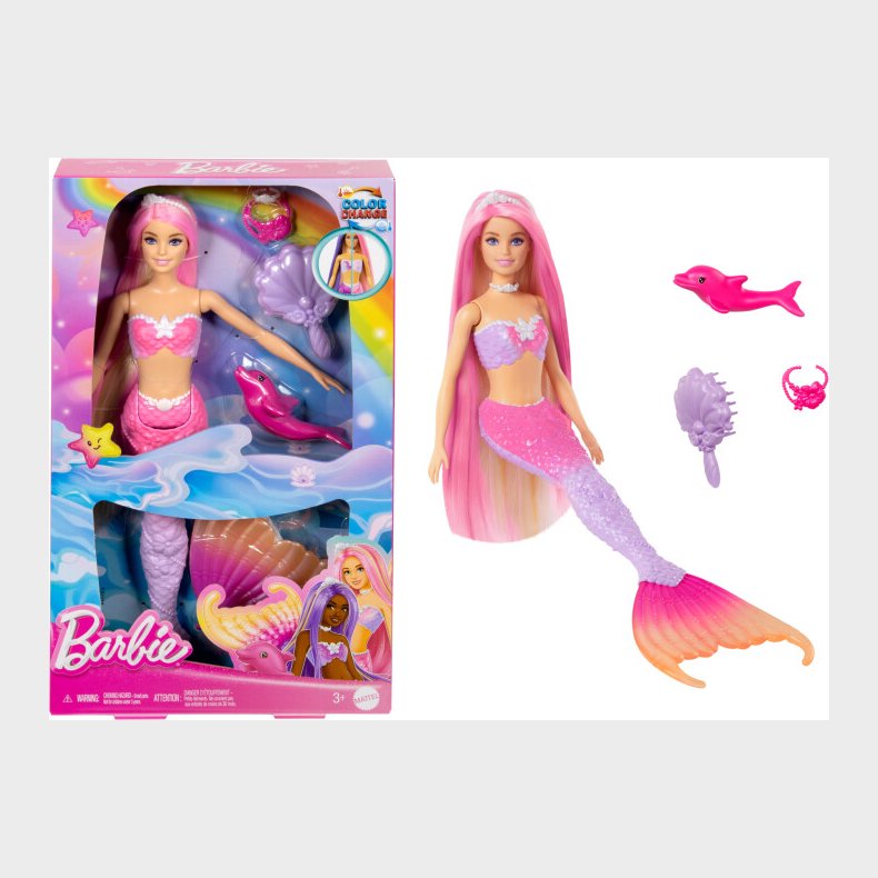 Barbie - A Touch Of Magic Malibu Havfrue Dukke - Color Change