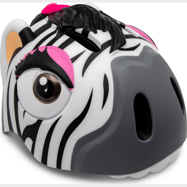 Crazy Safety - Cykelhjelm Til Brn - Zebra - Hvid - 49-55 Cm