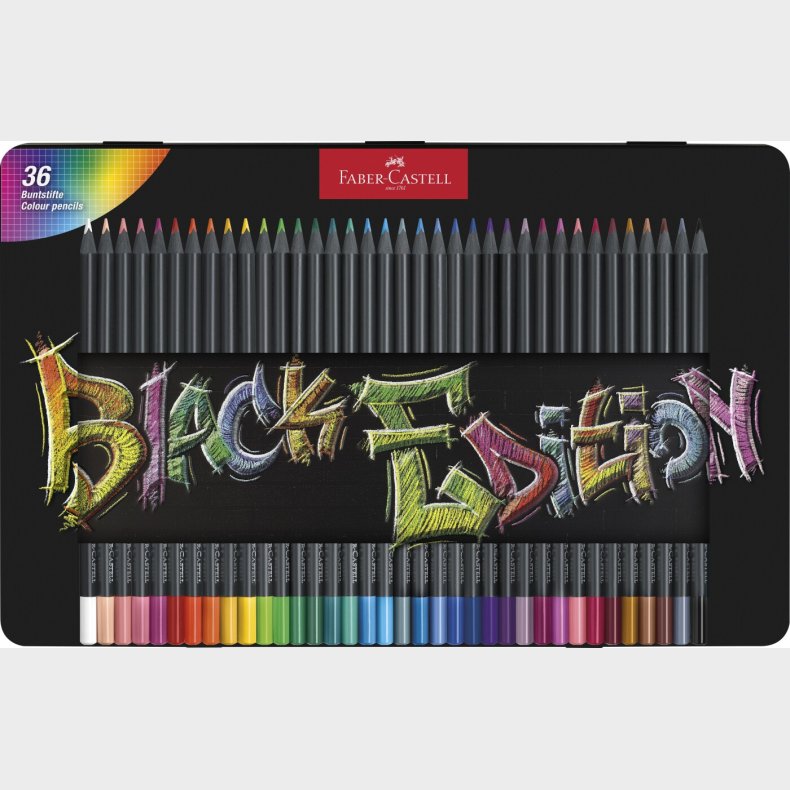 Faber-castell - Colour Pencils Black Edition Tin (36 Pcs) (116437)